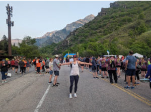 Ariel M. stands in Utah after her most recent running race.